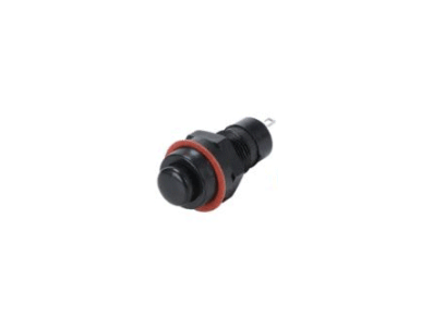 Bot&atilde;o Interruptor Redondo DS-211 10 mm 2 pinos com trava Preto - Imagem 1