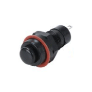 Bot&atilde;o Interruptor Redondo DS-211 10 mm 2 pinos com trava Preto
