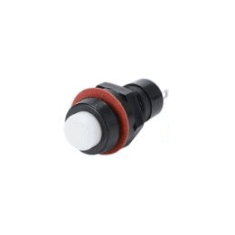 Interruptor de Bot&atilde;o Redondo Auto-travante DS-211 10 mm 2 pinos Branco para Painel