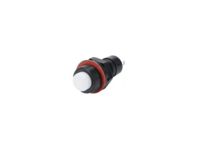 Interruptor de Bot&atilde;o Redondo Auto-travante DS-211 10 mm 2 pinos Branco para Painel - Imagem 1