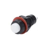 Interruptor de Bot&atilde;o Redondo Auto-travante DS-211 10 mm 2 pinos Branco para Painel