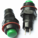 Bot&atilde;o redondo verde DS-213, 10 mm, 2 pinos, moment&acirc;neo com retorno autom&aacute;tico para painel - Thumb - 1