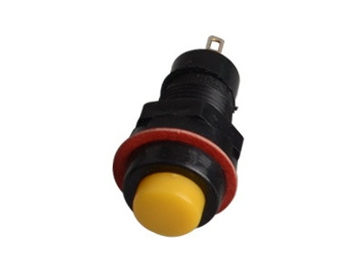 Bot&atilde;o redondo amarelo DS-213 10 mm 2 pinos moment&acirc;neo com retorno autom&aacute;tico - Imagem 1
