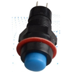 Bot&atilde;o Redondo Moment&acirc;neo Azul DS-213 10 mm 2 pinos Retorno Autom&aacute;tico
