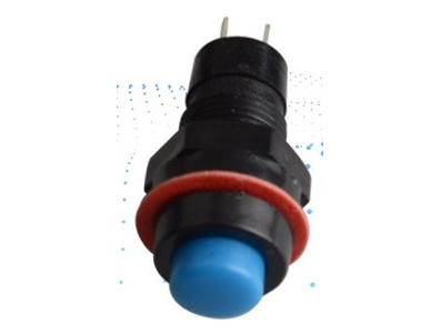 Bot&atilde;o Redondo Moment&acirc;neo Azul DS-213 10 mm 2 pinos Retorno Autom&aacute;tico - Imagem 1