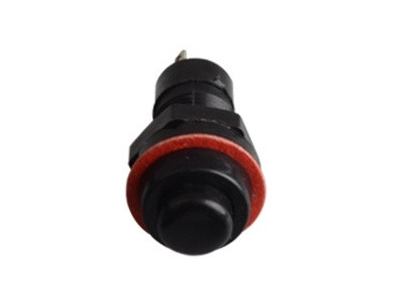 Bot&atilde;o interruptor redondo DS-213 10 mm 2 pinos acionamento moment&acirc;neo retorno autom&aacute;tico preto - Imagem 1