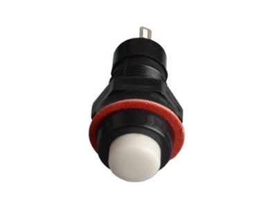Bot&atilde;o redondo branco DS-213 10 mm 2 pinos, moment&acirc;neo com retorno autom&aacute;tico - Imagem 1
