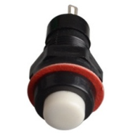 Bot&atilde;o redondo branco DS-213 10 mm 2 pinos, moment&acirc;neo com retorno autom&aacute;tico