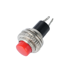 Bot&atilde;o Pulsador Pequeno Vermelho DS-314 10 mm Sem Trava Moment&acirc;neo Autoretornante