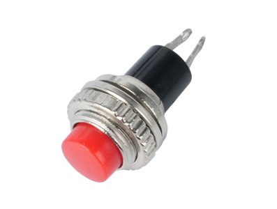 Bot&atilde;o Pulsador Pequeno Vermelho DS-314 10 mm Sem Trava Moment&acirc;neo Autoretornante - Imagem 1