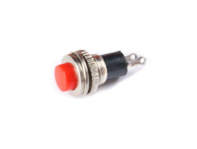 Bot&atilde;o Pulsador Vermelho DS-316 10 mm Moment&acirc;neo Sem Trava com Auto-retorno para Painel - Imagem 1