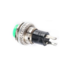Bot&atilde;o pulsador DS-316 10 mm verde moment&acirc;neo sem trava com retorno autom&aacute;tico