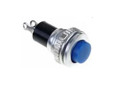 Interruptor de Bot&atilde;o Moment&acirc;neo Azul DS-316 10 mm Sem Trava Auto-rearm&aacute;vel Pequeno - Imagem 1