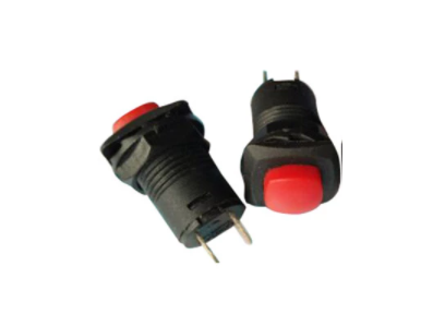 Bot&atilde;o pulsador auto-travante DS-426 12 mm vermelho - Imagem 1