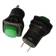 Bot&atilde;o pulsador para painel verde DS-426 12 mm com trava (pequeno)