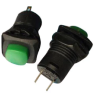 Bot&atilde;o pulsador para painel verde DS-426 12 mm com trava (pequeno)