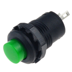 Bot&atilde;o de Press&atilde;o Verde DS-427 12 mm 2 pinos Sem Trava Retorno Autom&aacute;tico ON-OFF para Painel