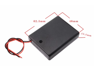 Caixa suporte para 4 pilhas AAA com tampa e interruptor liga/desliga - Imagem 1