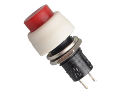 Bot&atilde;o interruptor de painel vermelho DS-450 10 mm 2 pinos com trava Liga/Desliga - Imagem 1