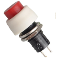 Bot&atilde;o interruptor de painel vermelho DS-450 10 mm 2 pinos com trava Liga/Desliga