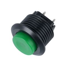 Bot&atilde;o interruptor moment&acirc;neo verde DS-501 2 pinos rosca 14 mm auto-retorno
