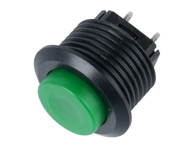 Bot&atilde;o interruptor moment&acirc;neo verde DS-501 2 pinos rosca 14 mm auto-retorno - Imagem 1