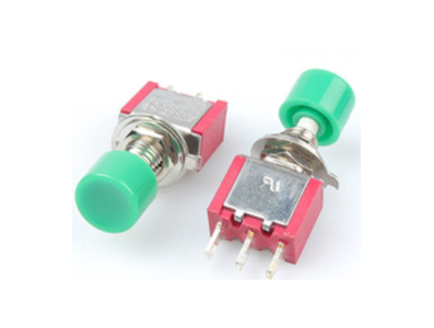 Bot&atilde;o pulsador verde DS-612 6 mm 3 pinos, mini moment&acirc;neo com retorno autom&aacute;tico - Imagem 1