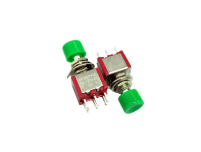 Bot&atilde;o pulsador para painel verde DS-622 6 mm 6 pinos com auto-rearme - Imagem 1