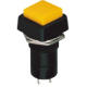 Interruptor bot&atilde;o de press&atilde;o quadrado PBS-12A 12 mm 2 pinos OFF-ON auto-bloqueio amarelo - Thumb - 1
