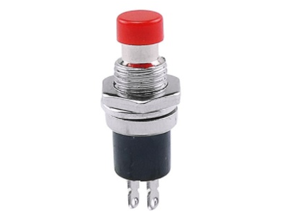 Interruptor de Press&atilde;o Moment&acirc;neo PBS-110 Vermelho 2 pinos Rosca 7 mm Press Off (NC) para Painel - Imagem 1