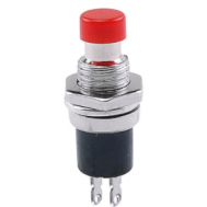 Interruptor de Press&atilde;o Moment&acirc;neo PBS-110 Vermelho 2 pinos Rosca 7 mm Press Off (NC) para Painel