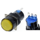 Interruptor de bot&atilde;o redondo amarelo LA128A 24V 3 pinos rosca 16 mm com travamento autom&aacute;tico - Thumb - 1