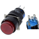Bot&atilde;o de press&atilde;o com trava LA128A 24V 5 pinos, rosca 16 mm, vermelho - Thumb - 1