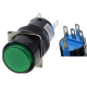Bot&atilde;o pulsador redondo LA128A verde 24V 5 pinos rosca 16 mm com auto-travamento - Thumb - 1