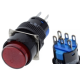 Bot&atilde;o interruptor de press&atilde;o com trava vermelho LA128A 24 V 6 pinos rosca 16 mm - Thumb - 1