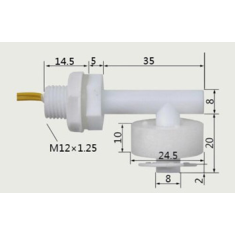 Chave de n&iacute;vel por boia pl&aacute;stica anticorrosiva PH2 50W 220V montagem lateral com cabo 370 mm