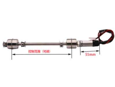 Chave de n&iacute;vel por boia dupla em a&ccedil;o inoxid&aacute;vel com comprimento ajust&aacute;vel de 250 mm e cabo de 350 mm - Imagem 1