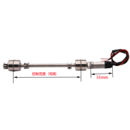 Chave de n&iacute;vel flutuante dupla em a&ccedil;o inox, comprimento ajust&aacute;vel 800 mm, cabo 350 mm