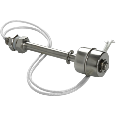 Chave de n&iacute;vel por flutuador &uacute;nico 600 mm em a&ccedil;o inoxid&aacute;vel para alta temperatura, cabo 350 mm