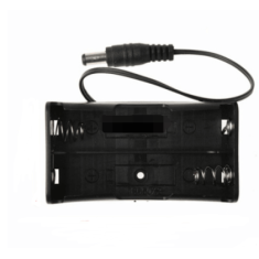 Caixa para 2 c&eacute;lulas 18650 sem tampa com conector DC