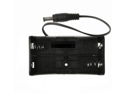 Caixa para 2 c&eacute;lulas 18650 sem tampa com conector DC - Imagem 1