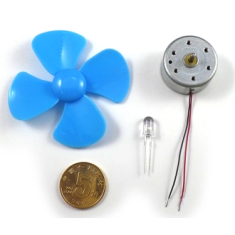 Conjunto micro gerador com motor DC e h&eacute;lice 60 mm