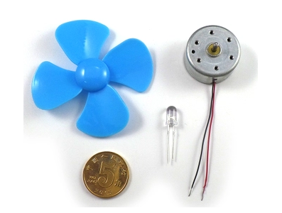 Conjunto micro gerador com motor DC e h&eacute;lice 60 mm - Imagem 1