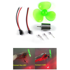 Conjunto micro gerador e&oacute;lico 90 mm com motor DC e h&eacute;lice de tr&ecirc;s p&aacute;s