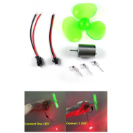 Conjunto micro gerador e&oacute;lico 90 mm com motor DC e h&eacute;lice de tr&ecirc;s p&aacute;s