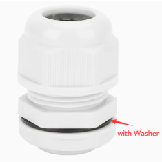 Conector r&aacute;pido PG9 em nylon branco &agrave; prova d'&aacute;gua