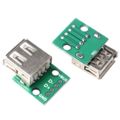 Placa adaptadora USB f&ecirc;mea para DIP 2,54 mm 4 pinos