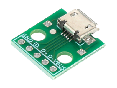 Conector Micro USB Tipo B f&ecirc;mea 5 pinos vertical DIP 2,54 mm para soldagem em placa - Imagem 5