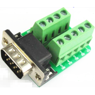 Conector serial DB9 macho 9 pinos RS232/485 com terminal de parafuso
