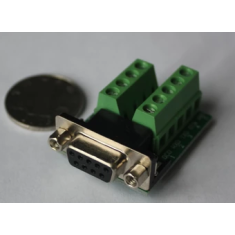 Terminal serial DB9 f&ecirc;mea 9 pinos para RS232/RS485 com porca de fixa&ccedil;&atilde;o